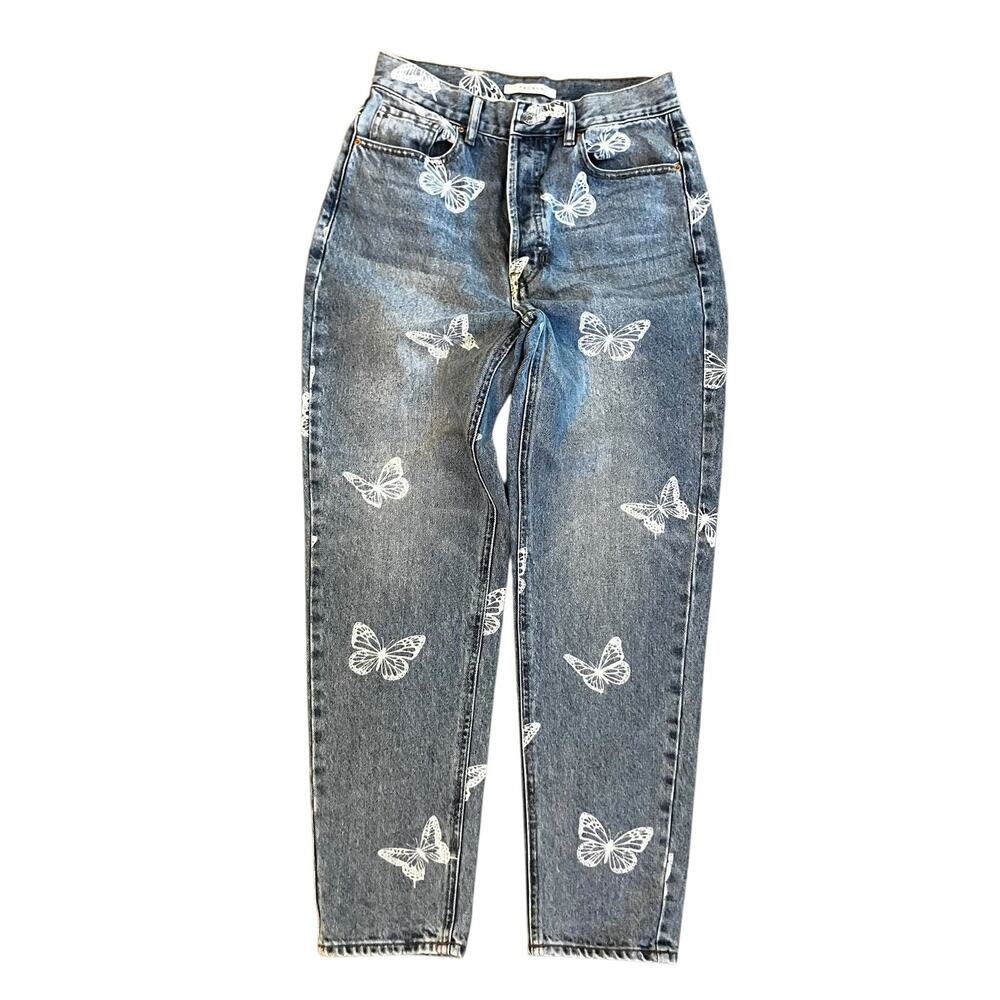 PacSun Butterfly Jeans Womens 27x26 High Rise Straight Leg Y2K 100% Cotton Denim